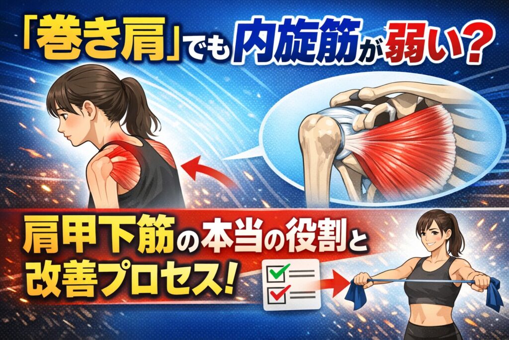 「巻き肩」でも内旋筋が弱い？肩甲下筋の本当の役割と改善プロセス！