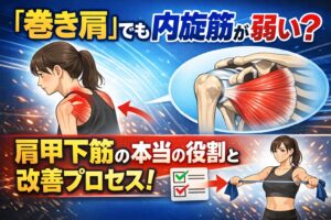 「巻き肩」でも内旋筋が弱い？肩甲下筋の本当の役割と改善プロセス！